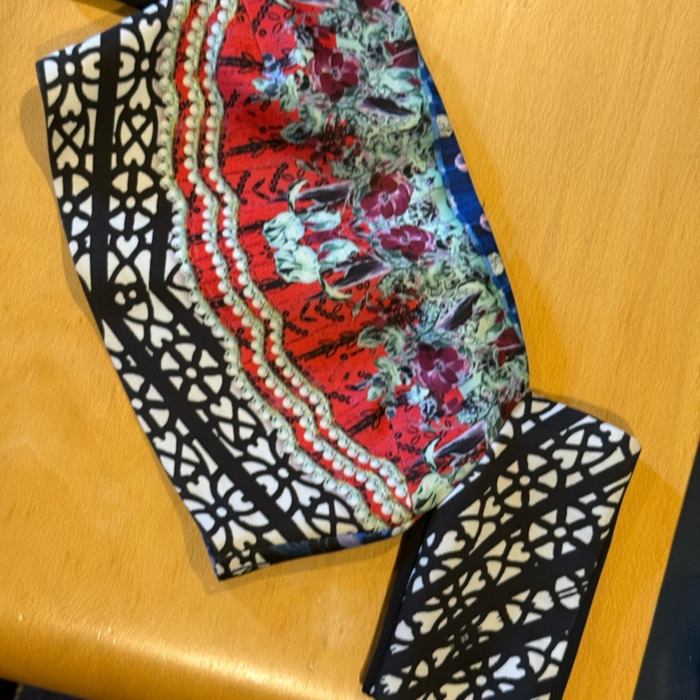 Clover Canyon Red and Black Patterned Crop Top